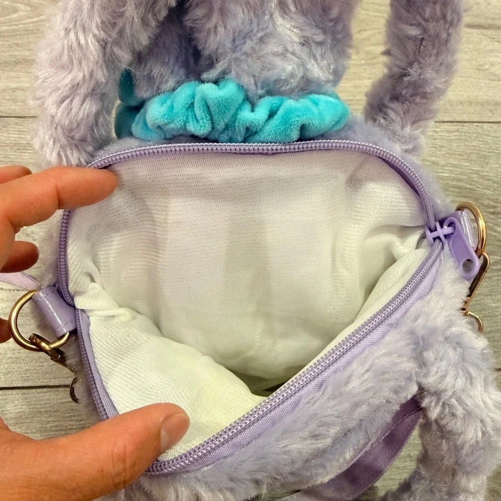 Disney StellaLou Rabbit Plush Crossbody Bag Lavender Purple Bunny Kids Small